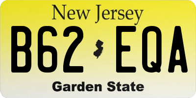 NJ license plate B62EQA