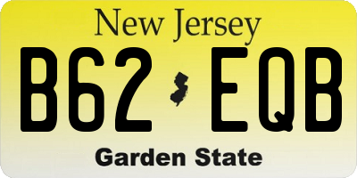 NJ license plate B62EQB