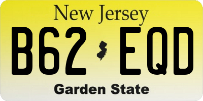 NJ license plate B62EQD