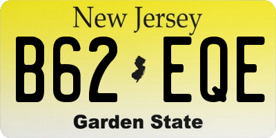 NJ license plate B62EQE