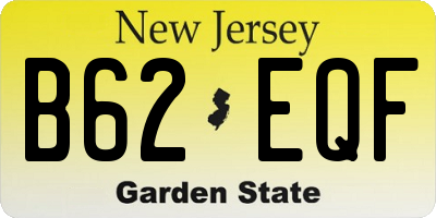 NJ license plate B62EQF