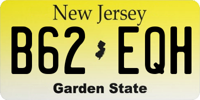 NJ license plate B62EQH