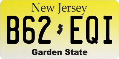 NJ license plate B62EQI