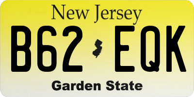 NJ license plate B62EQK