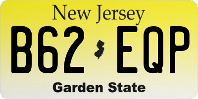 NJ license plate B62EQP