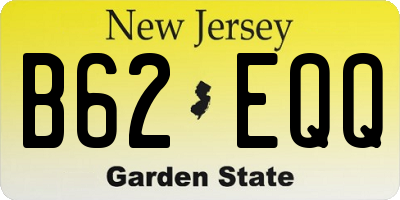 NJ license plate B62EQQ