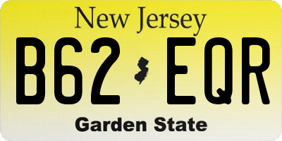 NJ license plate B62EQR