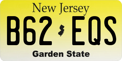 NJ license plate B62EQS