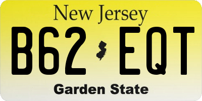NJ license plate B62EQT