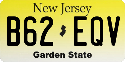NJ license plate B62EQV