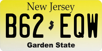 NJ license plate B62EQW