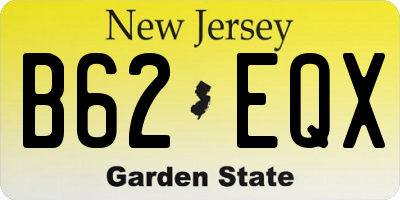 NJ license plate B62EQX