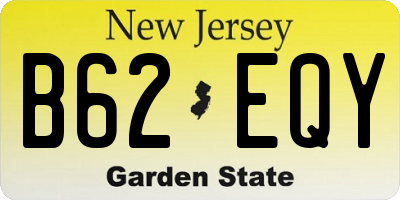 NJ license plate B62EQY