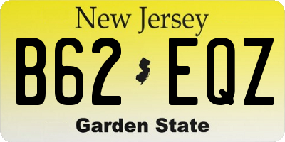 NJ license plate B62EQZ