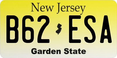 NJ license plate B62ESA