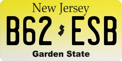 NJ license plate B62ESB