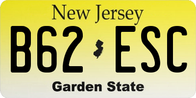 NJ license plate B62ESC
