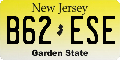 NJ license plate B62ESE