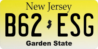 NJ license plate B62ESG