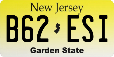 NJ license plate B62ESI