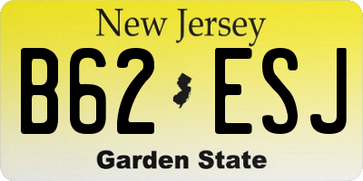 NJ license plate B62ESJ