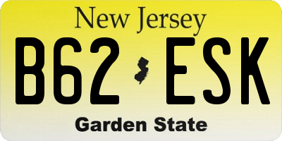 NJ license plate B62ESK
