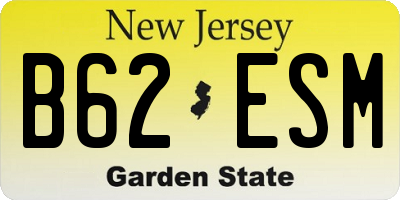 NJ license plate B62ESM