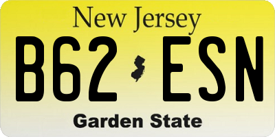NJ license plate B62ESN