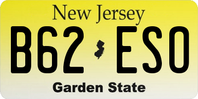 NJ license plate B62ESO
