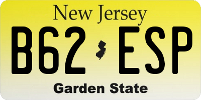 NJ license plate B62ESP