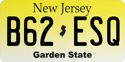 NJ license plate B62ESQ