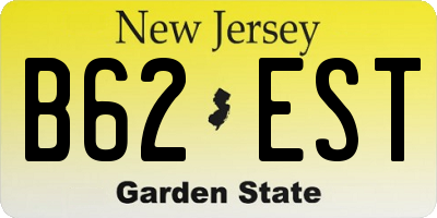 NJ license plate B62EST