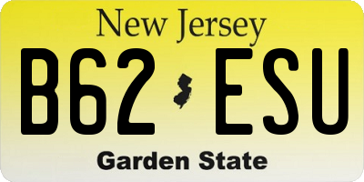 NJ license plate B62ESU