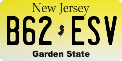 NJ license plate B62ESV