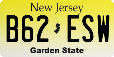 NJ license plate B62ESW