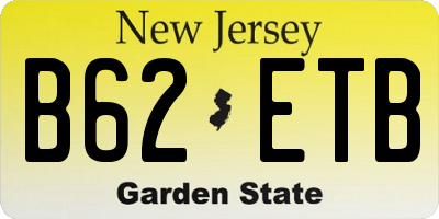 NJ license plate B62ETB