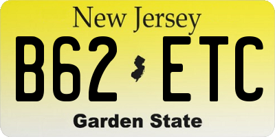NJ license plate B62ETC