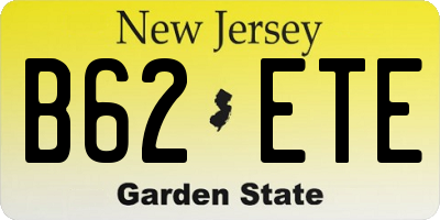 NJ license plate B62ETE
