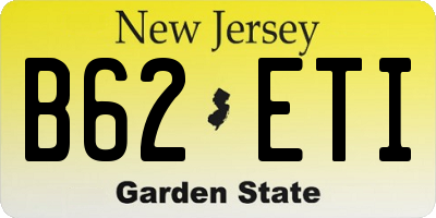 NJ license plate B62ETI