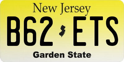 NJ license plate B62ETS