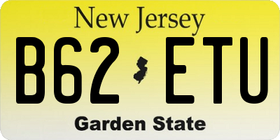NJ license plate B62ETU