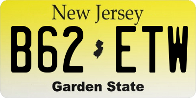NJ license plate B62ETW
