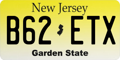 NJ license plate B62ETX