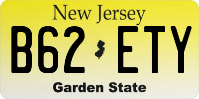 NJ license plate B62ETY