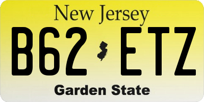 NJ license plate B62ETZ