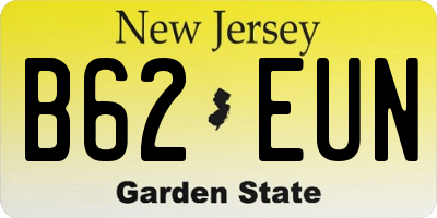NJ license plate B62EUN