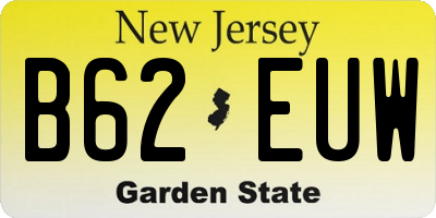 NJ license plate B62EUW