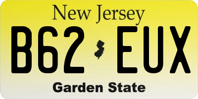NJ license plate B62EUX