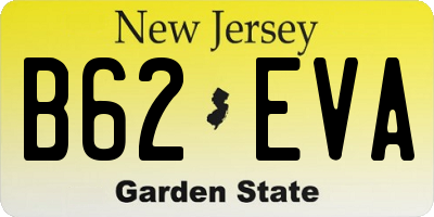 NJ license plate B62EVA