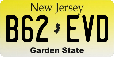 NJ license plate B62EVD